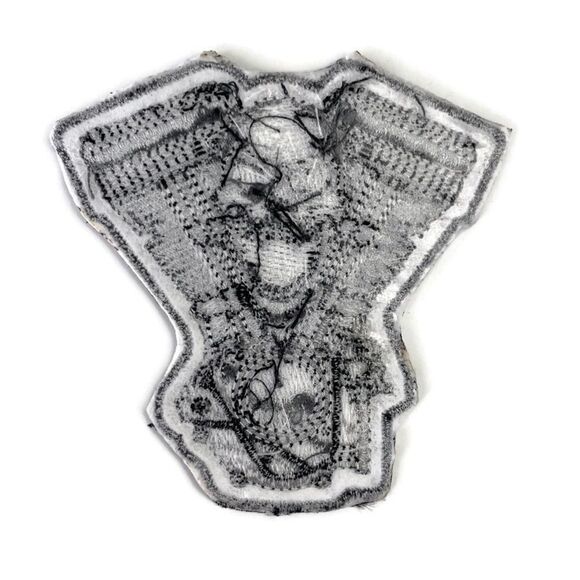 V Twin Skull Motorcycle Engine Motor Embroidered Patch - Picture 4 of 4